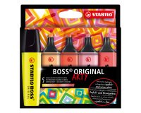 Subrayadores STABILO Boss Original Arty en colores cálidos - Caja de 5