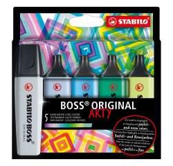 Subrayadores STABILO Boss Original Arty en colores fríos - Caja de 5