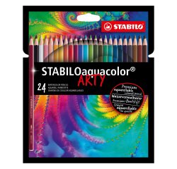 Crayons de couleur aquarellables STABILO aquacolor ARTY - Pochette de 24