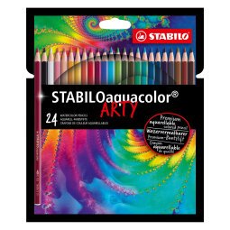 Crayons de couleur aquarellables STABILO aquacolor ARTY - Pochette de 24