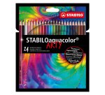 Crayons de couleur aquarellables STABILO aquacolor ARTY - Pochette de 24