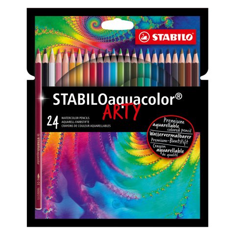 Lápices de colores acuarelables STABILO Aquacolor ARTY - Paquete de 24