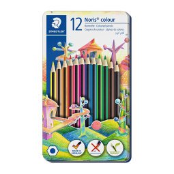 Crayon de couleur Staedlter Noris Colour 185 - Boîte métal de 12