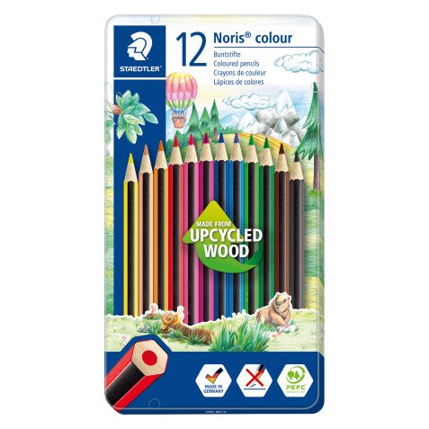 Color pencils Staedtler Noris Colour 185 - metallic box of 12 pieces