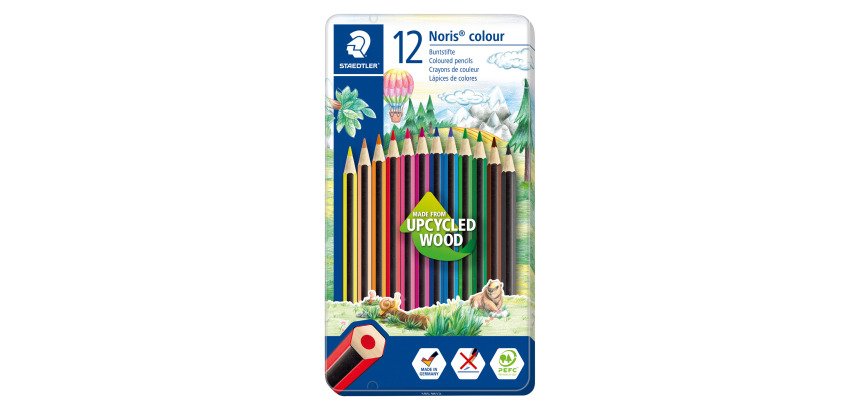 Crayon de couleur Staedlter Noris Colour 185 - Boîte métal de 12
