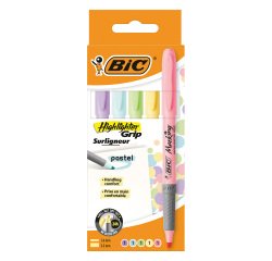 Marker Bic Highlighter Grip pastel - sleeve of 5
