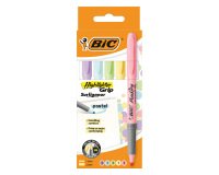 Marker Bic Highlighter Grip pastel - sleeve of 5