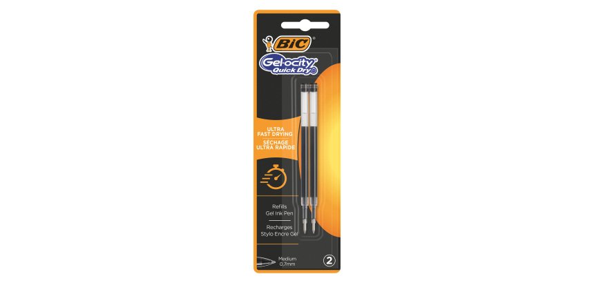 Recharges pour stylo Bic Gelocity Quick Dry - Blister de 2