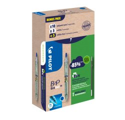 Pack de 10 bolígrafos B2P Ecoball Pilot + 10 recargas, 5 gratis