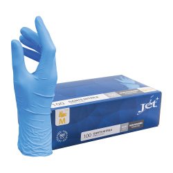 Gants jetables nitrile non poudré bleu - Boîte de 100 gants