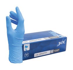 Gant jetable nitrile non poudré bleu - Boîte de 100 gants