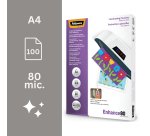 Pochettes de plastification dos adhésif Fellowes A4 75 µ brillantes - Boite de 100