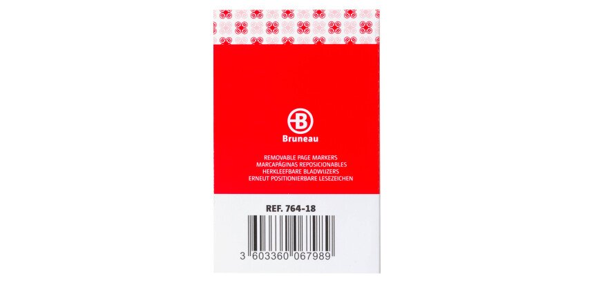 4 x 40 repositionable indexes JM Bruneau, format 19 x 43 mm, 4 assorted colours
