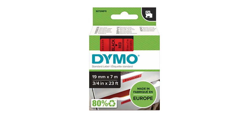 Cinta Dymo D1 escritura negra Ancho 19 mm x 7 m