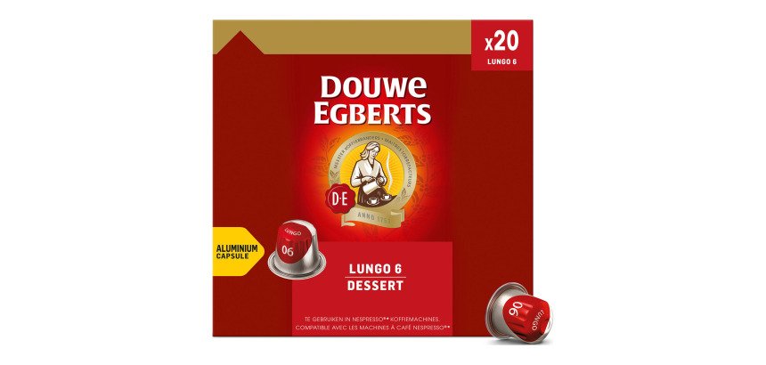 Coffee capsules Douwe Egberts Espresso Lungo Dessert - box of 20 capsules