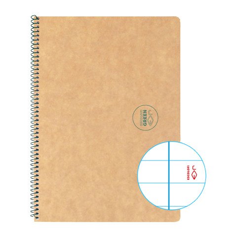 Cuaderno Reciclado Escolar Espiral Escolofi Green Din A5 Rayado horizontal