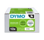 Pack 8 rubans polyester Dymo D1 12 mm blanc écriture noire + 2 offerts