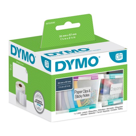 Pack ahorro 12 rollos de 1000 etiquetas de dirección Dymo 57 x 32 mm (11354)