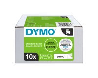 Pack ahorro 10 cintas de poliéster Dymo D1 de 9 mm x 7m blancas con escritura negra (40913)