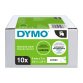 Pack 8 rubans polyester Dymo D1 9 mm blanc écriture noire + 2 offerts