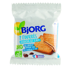 Fourrés chocolat au lait Bio Bjorg x 2 - Étui de 50 g