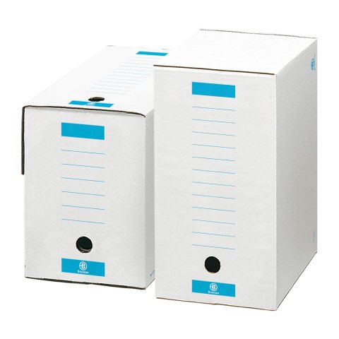 Caja de archivo definitivo tamaño Folio Doble lomo 20 cm Bruneau Color Azul