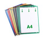 Pochettes protège-documents pivotant Tarifold PVC translucide A4 couleurs assorties - 10 pochettes