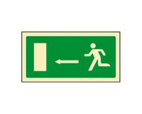 Pictograma pvc fotoluminiscente Salida de emergencia flecha izquierda