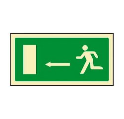 Pictograma pvc fotoluminiscente Salida de emergencia flecha izquierda