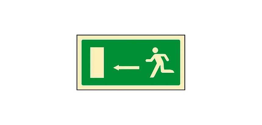 Pictograma pvc fotoluminiscente Salida de emergencia flecha izquierda
