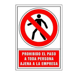 Pictograma pvc " prohibido el paso a toda persona ajena a la empresa"