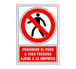 Pictograma pvc " prohibido el paso a toda persona ajena a la empresa"