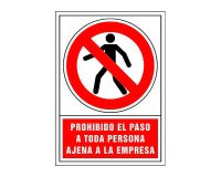 Pictograma pvc " prohibido el paso a toda persona ajena a la empresa"