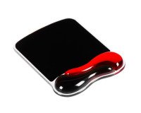 Alfombrilla ergonómica ambidiestra para ratón con reposamuñecas de gel, color negro y rojo, de Kensington