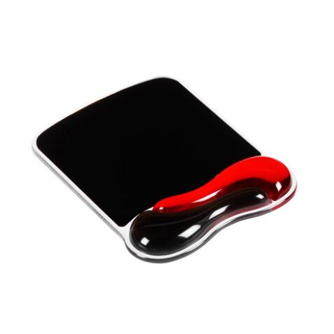 Muismat met ergonomische polssteun zwart/rood