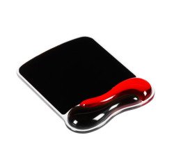 Alfombrilla ergonómica ambidiestra para ratón con reposamuñecas de gel, color negro y rojo, de Kensington