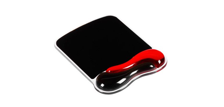 Mausmatte mit gebrauchsfreundlicher Handgelenkstütze schwarz/rot