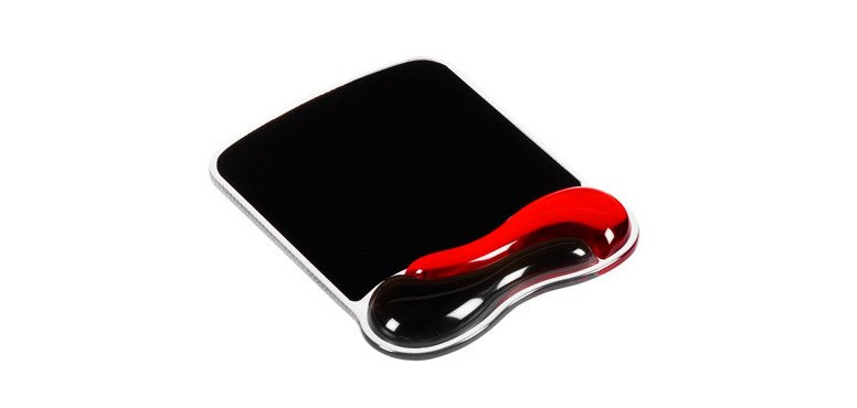 Tapis souris avec repose-poignet ergonomique noir/rouge