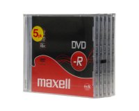 Pack 5 DVD-R 4.7 GB 16X MAXELL en caja Slim