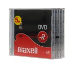 Pack 5 DVD-R 4.7 GB 16X MAXELL en caja Slim