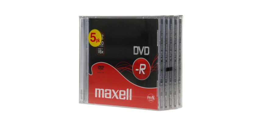 Pack 5 DVD-R 4.7 GB 16X MAXELL en caja Slim