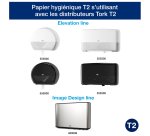 Papier toilette Mini Jumbo double épaisseur Advanced Tork T2 - 12 rouleaux de 180 m