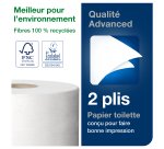 Papier toilette Mini Jumbo double épaisseur Advanced Tork T2 - 12 rouleaux de 180 m