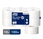 Papier toilette Mini Jumbo double épaisseur Advanced Tork T2 - 12 rouleaux de 180 m