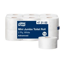 Karton 12 rollen toiletpapier mini jumbo Tork T2 professionnal