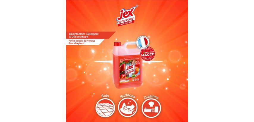 Nettoyant désinfectant Jex Express pêche - Bidon de 5 litres