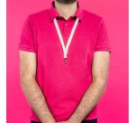 Tour de cou polyester recyclé pour badge avec mousqueton - pochette de 10