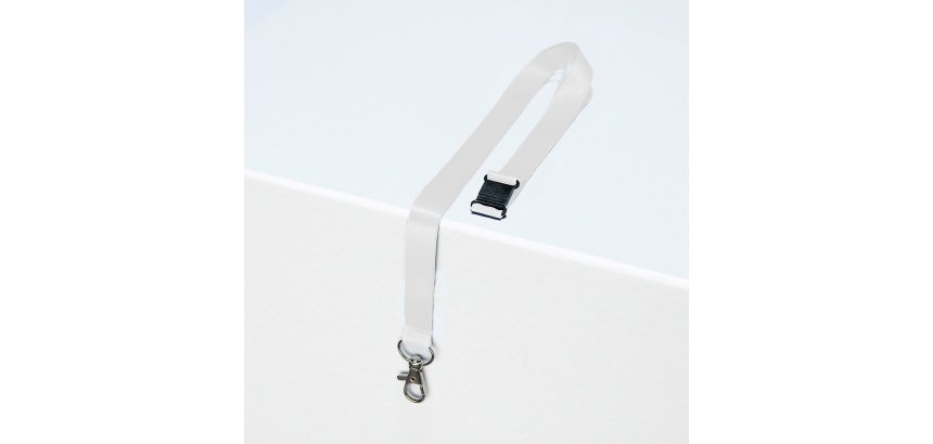 Tour de cou polyester recyclé pour badge avec mousqueton - pochette de 10