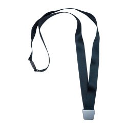 Tour de cou polyester noir recyclé pour badge avec clip No-Twist Avery - pochette de 10