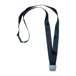 Halskordel aus schwarzem recyceltem Polyester für Abzeichen mit Clip Avery - Hülle von 10